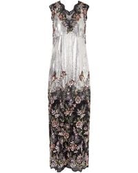 Rabanne - Rabanne Floral Embroidered Long Dress - Lyst