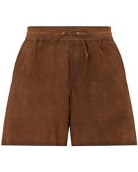 P.A.R.O.S.H. - P.A.R.O..H. Suede Drawstring Shorts - Lyst