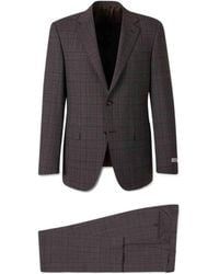 Canali - Single Breasted Check Patterned Suit - Lyst