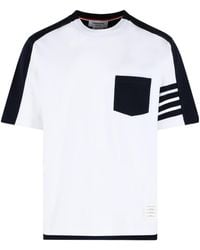 Thom Browne - 4-Bar Colour-Block Short Sleeved T-Shirt - Lyst