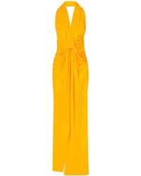 Alex Perry - Halterneck Ruched Jersey Gown - Lyst