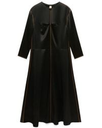 Marni - Satin Contrast Stitch Long-Sleeved Dress - Lyst