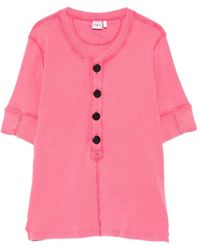 Chloé - Chloé Short-Sleeved Henley Shirt - Lyst