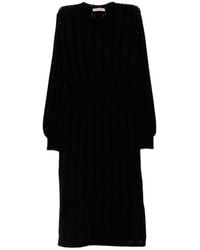 Twinset - Pointelle-Knit Long-Sleeve Dress - Lyst