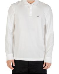 ARMANI EXCHANGE - Long-Sleeved Polo Shirt - Lyst