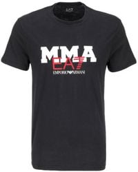 EA7 - Printed T-Shirt With Round Neck - Lyst