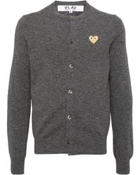 COMME DES GARÇONS PLAY - Comme Des Garçons Play Logo Patch Knitted Cardigan - Lyst