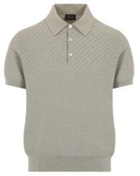 Brioni - Woven Pattern Knitted Polo Shirt - Lyst