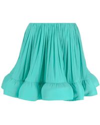 Lanvin - High-Waist Ruffled Flared Mini Skirt - Lyst