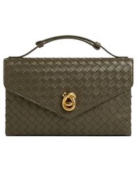 Bottega Veneta - Intrecciato Knot Lock Crossbody Bag - Lyst