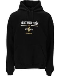 Vetements - Antwerp Logo-Print Rib-Trimmed Hoodie - Lyst