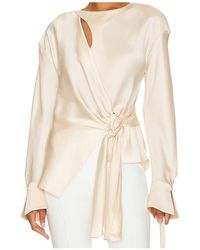 Jonathan Simkhai - Raffaella Knotted Long-Sleeve Top - Lyst