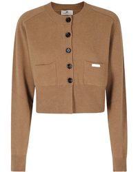 Elisabetta Franchi - Long-Sleeve Single-Breasted Cardigan - Lyst