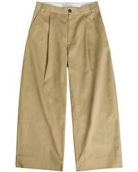 Studio Nicholson - Peached Pleated Wide-Leg Cotton-Twill Trousers - Lyst