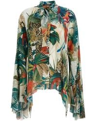 Roberto Cavalli - Jungle Print Viscose Blouse - Lyst