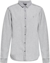 AllSaints - Signature Embroidered Casual Shirt - Lyst