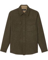 A.P.C. - Wool Collar Shirt - Lyst