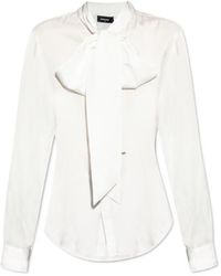 DSquared² - Paris Bow Detailed Logo Plaque Shirt - Lyst