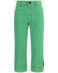Versace - Logo-Patch Cropped Capri Jeans - Lyst