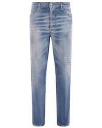DSquared² - Distressed Straight Leg Jeans - Lyst