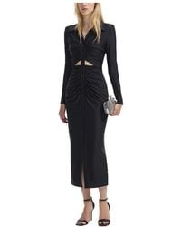 Self-Portrait - Jersey Ruched Cut-Out Midi Dress - Lyst