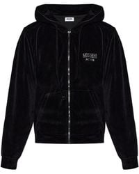Moschino - Active Logo Embellished Zip-Up Sweatshirt - Lyst