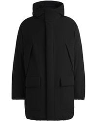 BOSS - Mid-Length Hooded Parka Padded Coat - Lyst
