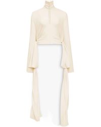 Alaïa - Alaïa Maxi Bow Georgette Blouse - Lyst