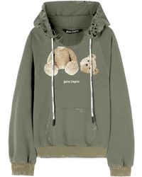 Palm Angels - Logo Printed Drawstring Hoodie - Lyst