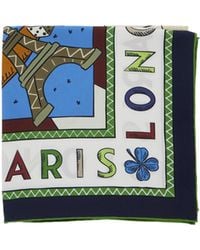 Longchamp - Printed Silk Scarf - Lyst