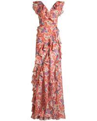 Etro - Long Dress With Ruffles And Cut-Out - Lyst