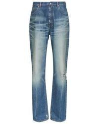 MM6 by Maison Margiela - Straight Distressed Jeans - Lyst