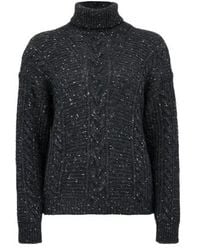 Max Mara - Cable-Knit Roll-Neck Sweater - Lyst