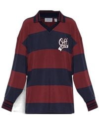 Off-White c/o Virgil Abloh - Striped Interlock L/S Polo - Lyst