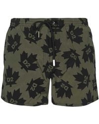 DSquared² - Leaf Logo Printed Swimming Trunks - Lyst