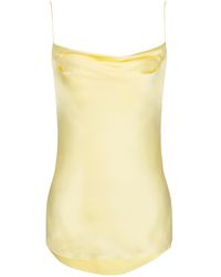 Balmain - Silk Satin Top With Thin Straps - Lyst