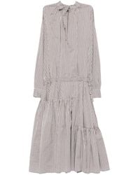 Dries Van Noten - Denvo Striped Silk-Blend Long Dress - Lyst