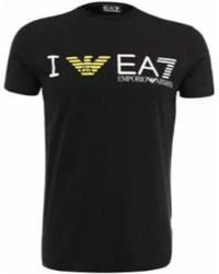 EA7 - Round-Necked Logo T-Shirt - Lyst