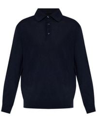 Paul & Shark - Long Sleeve Knitted Polo Shirt - Lyst