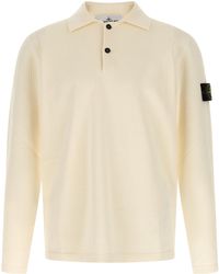 Stone Island - Long-Sleeve Knit Polo Shirt - Lyst