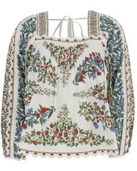 FARM Rio - Floral-Printed Long-Sleeved Top - Lyst