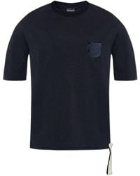 Emporio Armani - Logo Embroidered Crewneck T-Shirt - Lyst