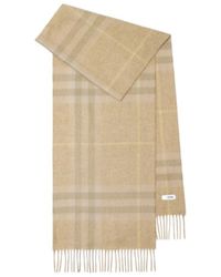 Burberry - Checked Fringed Edge Scarf - Lyst