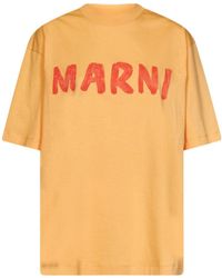 Marni - Logo-Print Cotton T-Shirt - Lyst