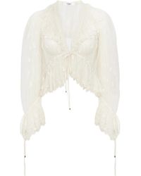 Chloé - Chloé V-Neck Ruffled Top - Lyst