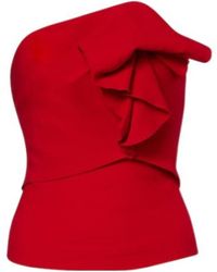 Roland Mouret - Ruffled Wool And Silk Cady Corset - Lyst