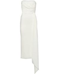 Alex Perry - Bridal Draped Strapless Crepe Midi Dress - Lyst