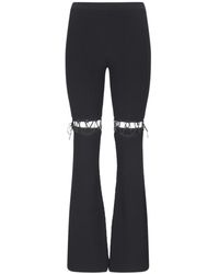 Nensi Dojaka - Mid-Rise Lace-Up Ribbed Trousers - Lyst