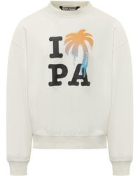 Palm Angels - Logo Printed Crewneck Sweatshirt - Lyst