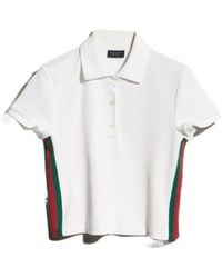 Gucci - Web Detailed Ribbed Jersey Polo Shirt - Lyst